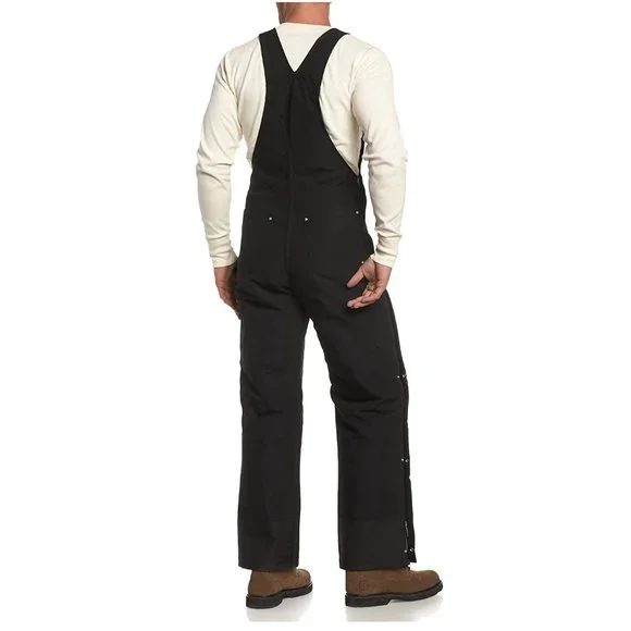 NWT Carhartt Men Quilt Lined Zip 2 Knee Bib Overalls Black $180 42x32 R03 CC082